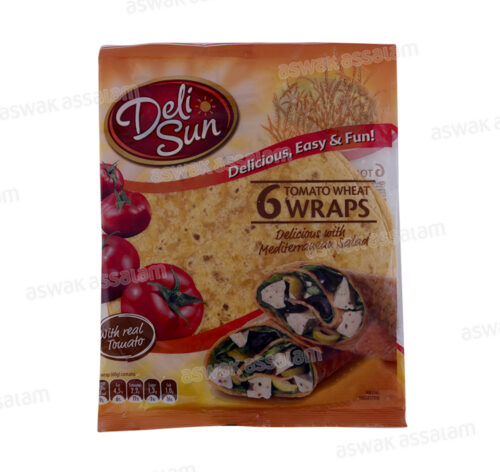 WRAPS DE FARINE DE BLE A LA TOMATE 6 UNITES 360G DELI SUN