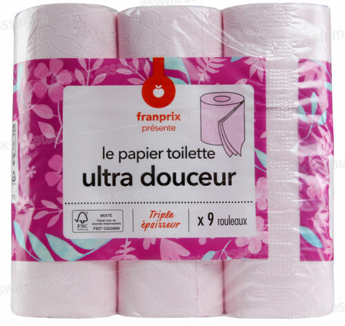 PAPIER HYGIENIQUE 3 PLIS 9 ROULEAUX FRANPRIX