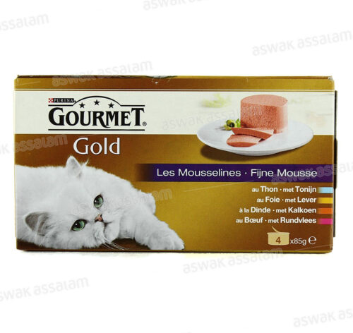 SELECTION MIXTE DE MOUSSELINES POUR CHAT GOURMET GOLD 4*85G PURINA