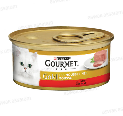 MOUSSELINE AU BOEUF POUR CHAT GOURMET GOLD 85G PURINA