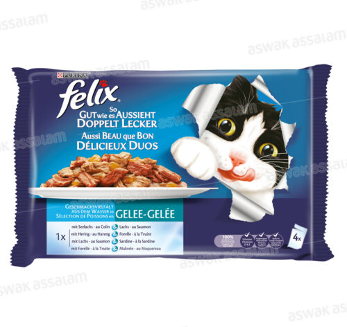 SELECTION POUR CHAT DE POISSONS EN GELEE FELIX  4*85G PURINA