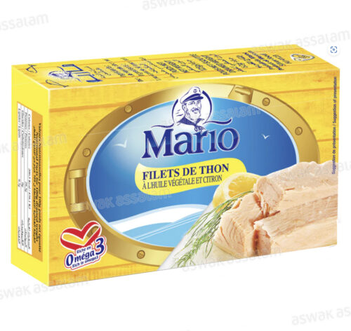 FILETS DE THON A L’HUILE VEGETALE ET CITRON 125G MARIO