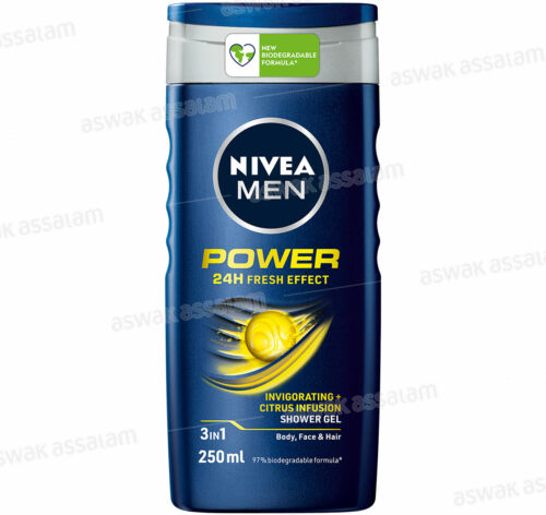 GEL DOUCHE 3 EN 1 POWER 24H FRESH EFFECT 250ML NIVEA MEN