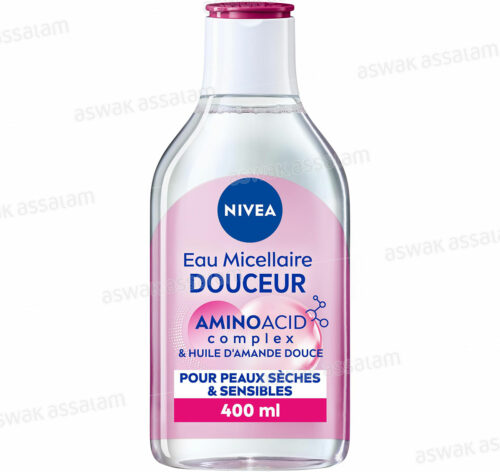 EAU MICELLAIRE DOUCEUR A L’AMINOACID COMPLEX ET HUILE D’AMANDE DOUCE POUR PEAUX SECHES ET SENSIBLES 400ML NIVEA