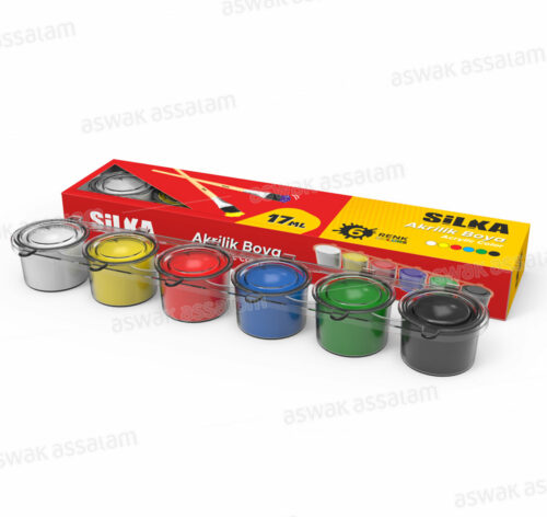 ENSEMBLE DE PEINTURE ACRYLIQUE 6 COULEURS 17ML SILKA