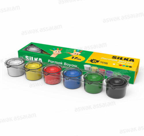 ENSEMBLE DE PEINTURE AUX DOIGTS 6 COULEURS 17ML SILKA