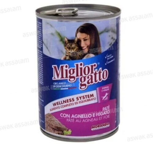 PATE POUR CHAT A L’AGNEAU ET FOIE 400G MIGLIOR GATTO MORANDO