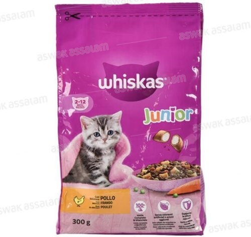 CROQUETTES POUR CHAT JUNIOR AU POULET 300G WHISKAS