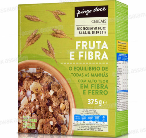 CEREALES AUX FRUITS SECS ET FIBRES 375G PINGO DOCE